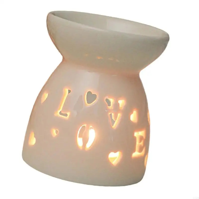Romantics White Hollowed Ceramics Tealight Holders Essential Oil Diffuser
