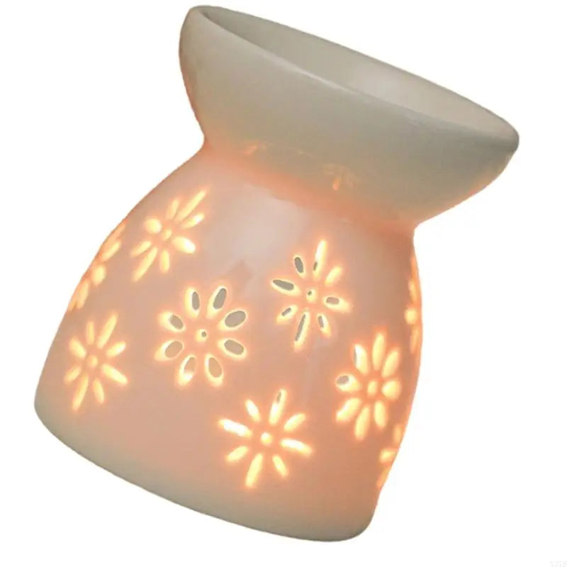 Romantics White Hollowed Ceramics Tealight Holders Essential Oil Diffuser