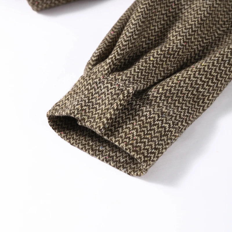 Street Women Sets Herringbone Twill Women's Jacket Elastic Hem Solid Bow Stacked Wave H em Women's Dress Casual Chic Suit Ladies