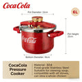 Coca Cola 6L Stainless Steel Pressure Cooker Explosion-Proof Cooking Pots Presion Multi-Cooker for Gas & Induction Cooktops