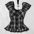 Y2K Gothic Aesthetic Top Square Neck Women's Retro Harajuku Fashion Casual Fairy Style Sweet and Cute Emotional Girl