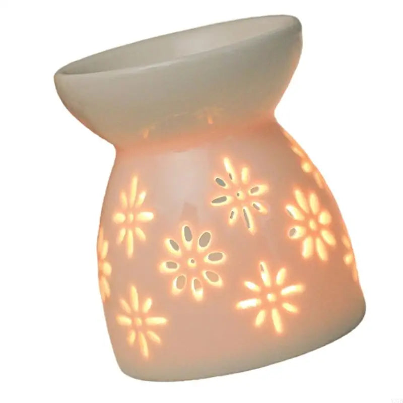 Romantics White Hollowed Ceramics Tealight Holders Essential Oil Diffuser
