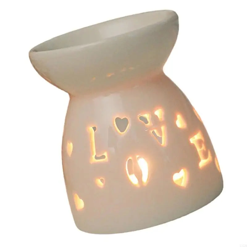 Romantics White Hollowed Ceramics Tealight Holders Essential Oil Diffuser