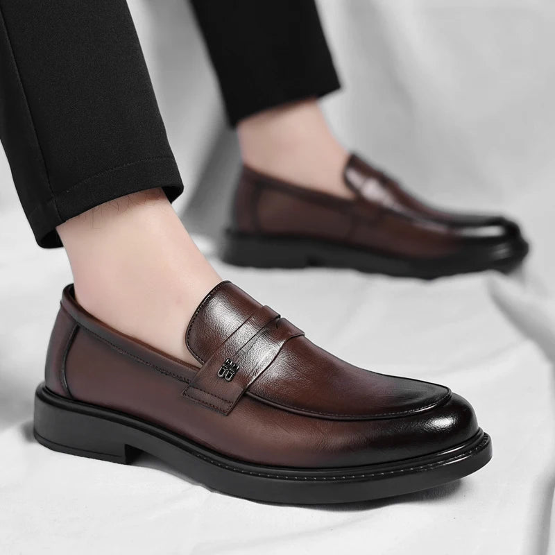 Male Shoes High Quality Fashion Men Business Shoes Italian Handmade Shoes Genuine Leather Loafers Slip-ons Men Casual Footwear