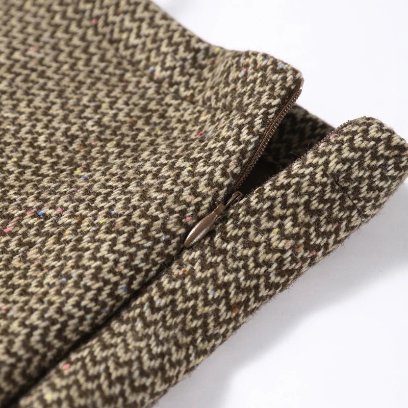 Street Women Sets Herringbone Twill Women's Jacket Elastic Hem Solid Bow Stacked Wave H em Women's Dress Casual Chic Suit Ladies