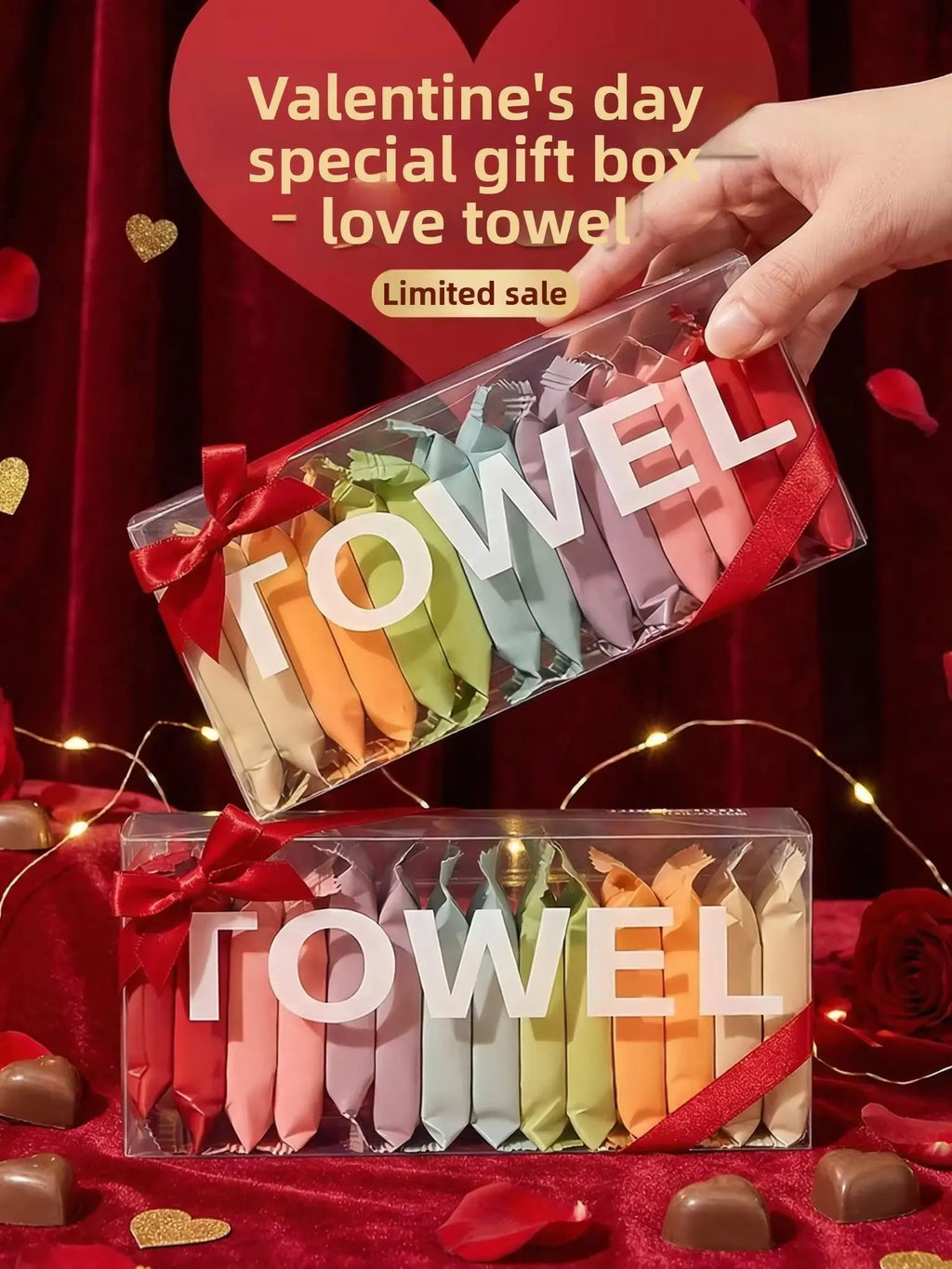 Thoughtful Valentines Gift for Him/Her -Individually Wrapped Compressed Towels,Soft Cotton Facial Towellets for Travel, Hygienic